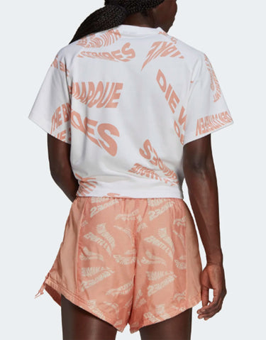 ADIDAS Allover Print 3-Stripes Tee White