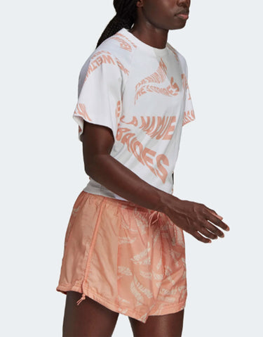 ADIDAS Allover Print 3-Stripes Tee White