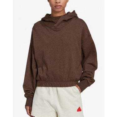 ADIDAS Sportswear Studio Lounge Cropped Hoodie Brown | MegaMall.bg