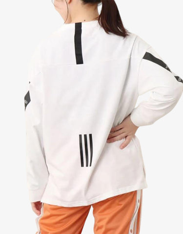 ADIDAS Wording Long-Sleeve Sweatshirt White