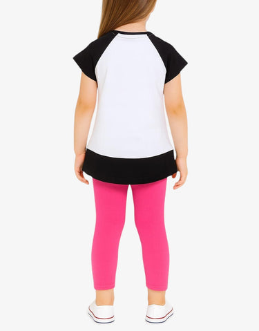 CHICCO Girls Leggings And Tee Set White/Pink | MegaMall.bg