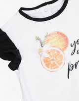 CHICCO Girls Shorts And Tank Top Set White/Black | MegaMall.bg