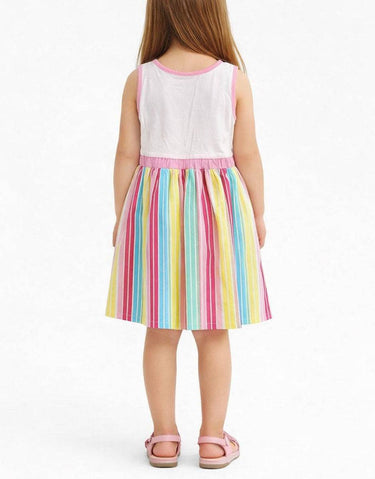 CHICCO Girls Sleeveless Dress Pink Striped | MegaMall.bg