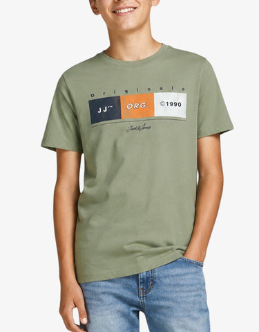 JACK&JONES Jorbrady Tee Ss Crew Neck Sn Jnr Oil Green