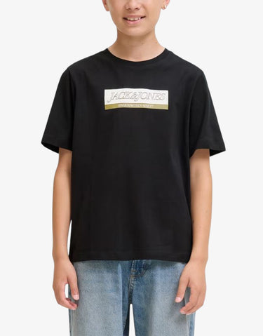 JACK&JONES Jorinwood Block Brend Tee Ss Cn Noos Jnr Black