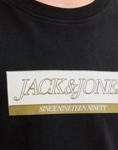 JACK&JONES Jorinwood Block Brend Tee Ss Cn Noos Jnr Black
