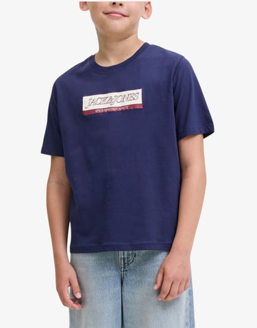 JACK&JONES Jorinwood Block Brend Tee Ss Cn Noos Jnr Ocean Cavern