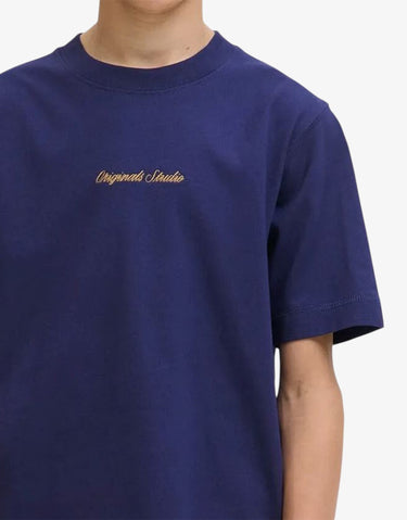 JACK&JONES Jornorrebro Emb Tee Ss Cn Noos Jnr Blue