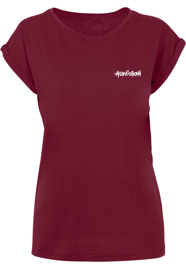 Ladies Unfollow Extended Shoulder Tee