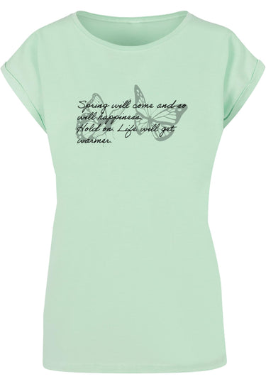 Ladies Spring Saying Extended Shoulder Tee neo mint S