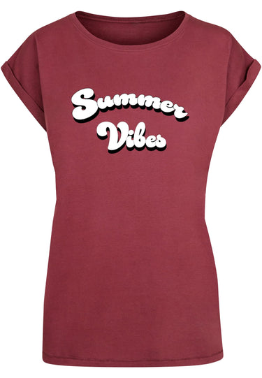 Ladies Summer Vibes Extended Shoulder Tee