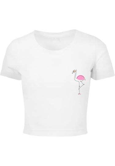 Ladies Flamingo Cropped Tee