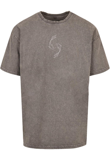 Spring - Yin & Jang Fish Acid Washed Heavy Oversized Tee