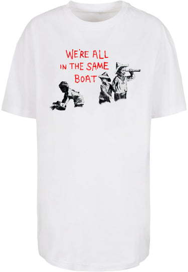 Ladies Brandalised - In The Same Boat Oversized Boyfriend Tee