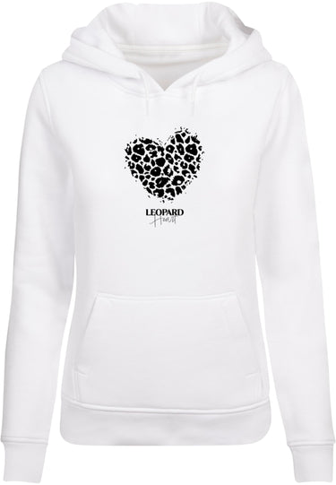 Ladies Leopard Heart Heavy Hoody