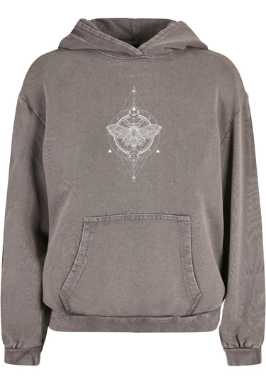 Ladies Moth Acid Washed Oversized Hoody