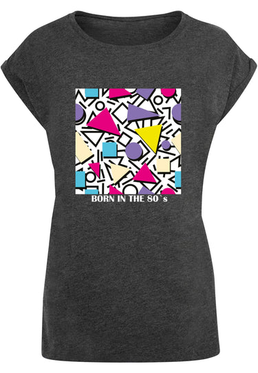 Ladies Geometric Retro Extended Shoulder Tee
