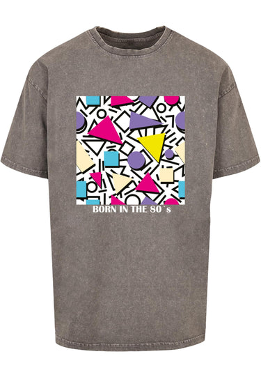 Geometric Retro Acid Washed Heavy Oversize Tee