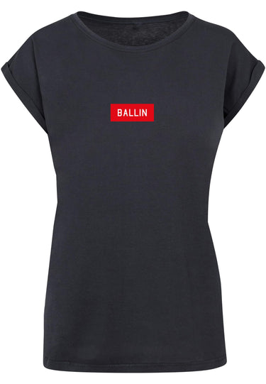 Ladies Ballin Box Extended Shoulder Tee