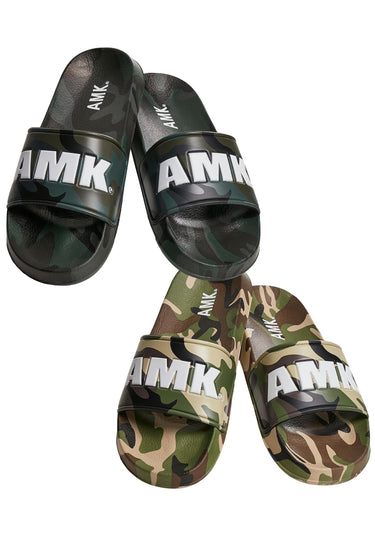 AMK обувки – унисекс; цвят: тъмно зелено камуфлажно / зелено камуфлажно; модел: Slides8