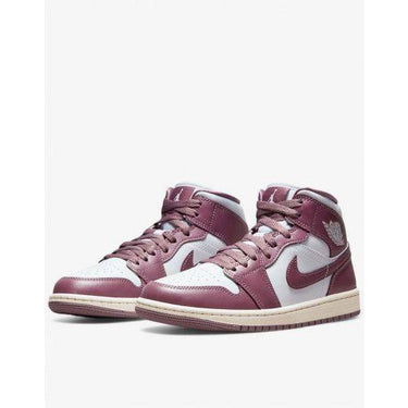 NIKE Air Jordan 1 Mid Shoes Mauve/White | MegaMall.bg