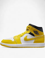 NIKE Jordan 1 Mid Shoes White/Yellow Бял 37.5 | MegaMall.bg