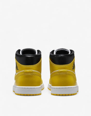 NIKE Jordan 1 Mid Shoes White/Yellow | MegaMall.bg