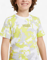 PUMA Alpha All Over Print Tee White/Yellow Бял 140 | MegaMall.bg