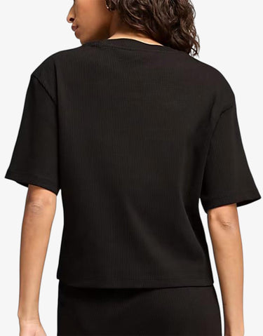 PUMA Classics Ribbed Relaxed Tee Black | MegaMall.bg