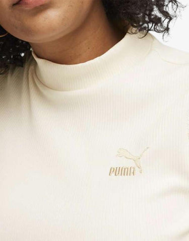 PUMA Classics Ribbed Tee Dress Off White | MegaMall.bg