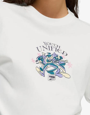 PUMA Downtown Relaxed Graphic Tee White | MegaMall.bg