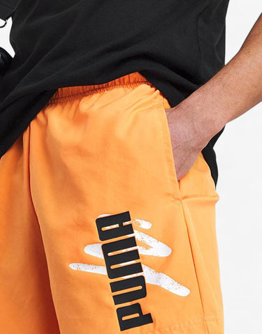 PUMA Essentials Logo Lab Cat Woven Shorts Orange | MegaMall.bg