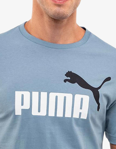 PUMA Essentials+ 2 Col Logo Tee Blue