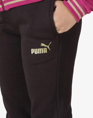 PUMA Essentials+ Glitter Full-Zip Tracksuit Violet/Black