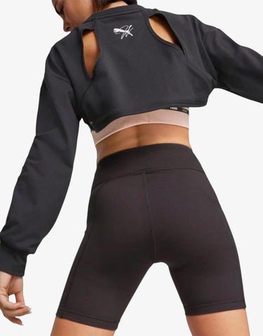 PUMA Forever Luxe Cloudspun Crop Top Black
