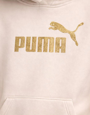 PUMA Glitter Logo Hoodie Beige