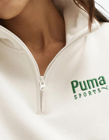 PUMA Team Half-Zip Crew Top Beige
