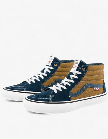 VANS x Dane Reynolds Skate Sk8-Hi Shoes Navy/Brown | MegaMall.bg