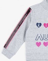 CHICCO Girls Full-Zip Track Top Light Grey/Pink | MegaMall.bg