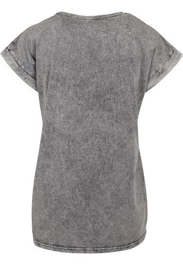 Ladies Acid Washed Extended Shoulder Tee