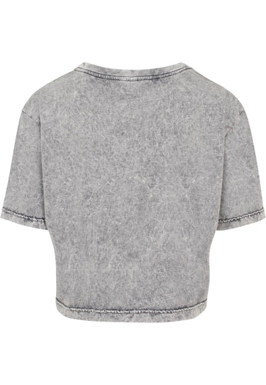 Ladies Acid Washed Cropped Tee