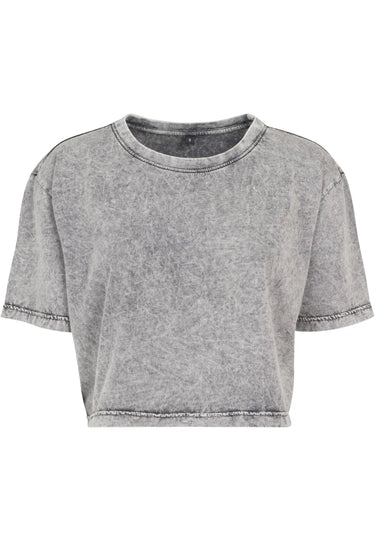 Ladies Acid Washed Cropped Tee