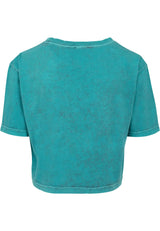 Ladies Acid Washed Cropped Tee