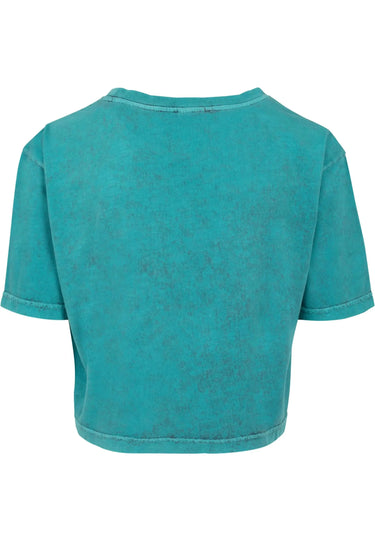 Ladies Acid Washed Cropped Tee
