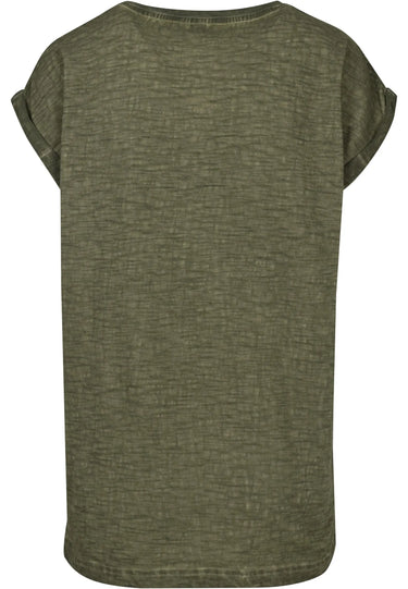 Ladies Spray Dye Extended Shoulder Tee