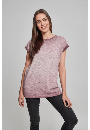 Ladies Spray Dye Extended Shoulder Tee