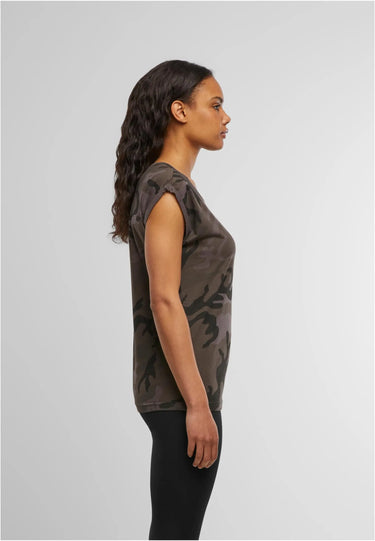 Ladies Extended Shoulder Camo Tee