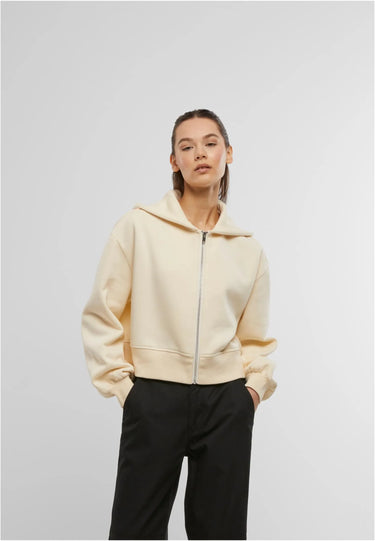 Ladies Short Oversized Zip Jacket