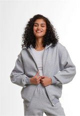 Ladies Loose Fit Zip Hoody
